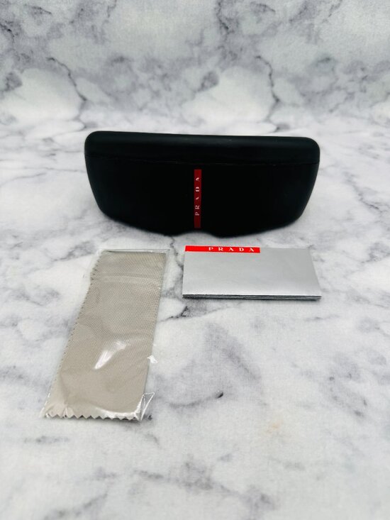 Prada Accessories - Prada Sunglasses Case,Black Hard Sport Case,Gray Cleaning Cloth,Authentic Card